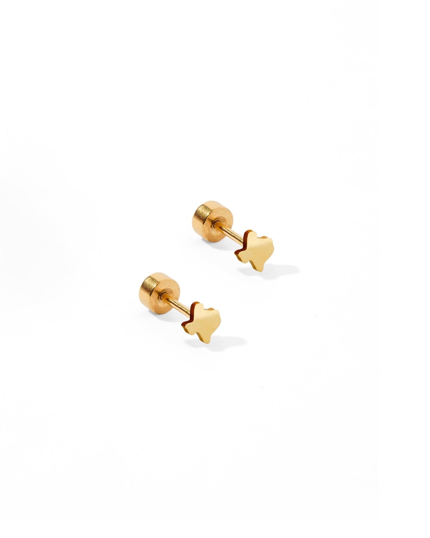 Screwback Stud Earrings - Petite Texas Gold