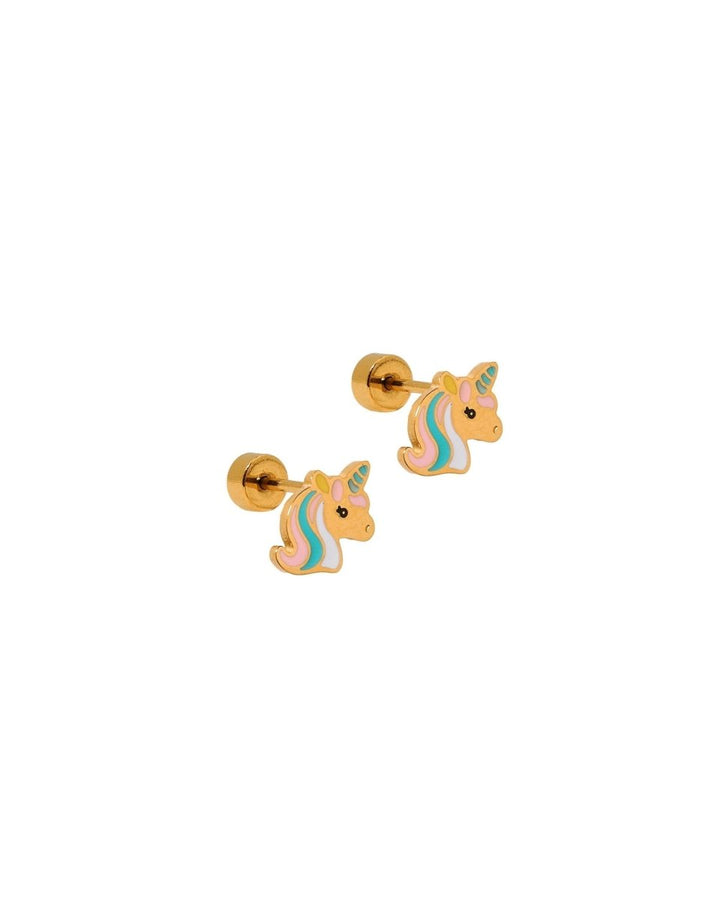 Screwback Stud Earrings - Unicorn