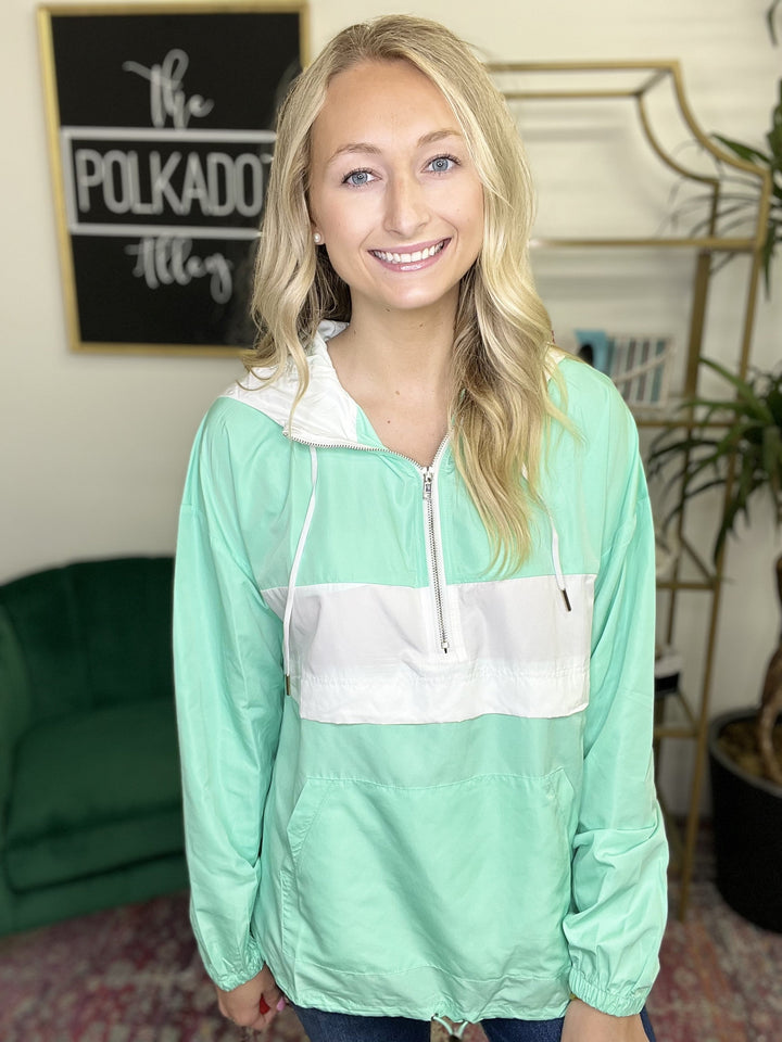 The Contrast Mint Windbreaker