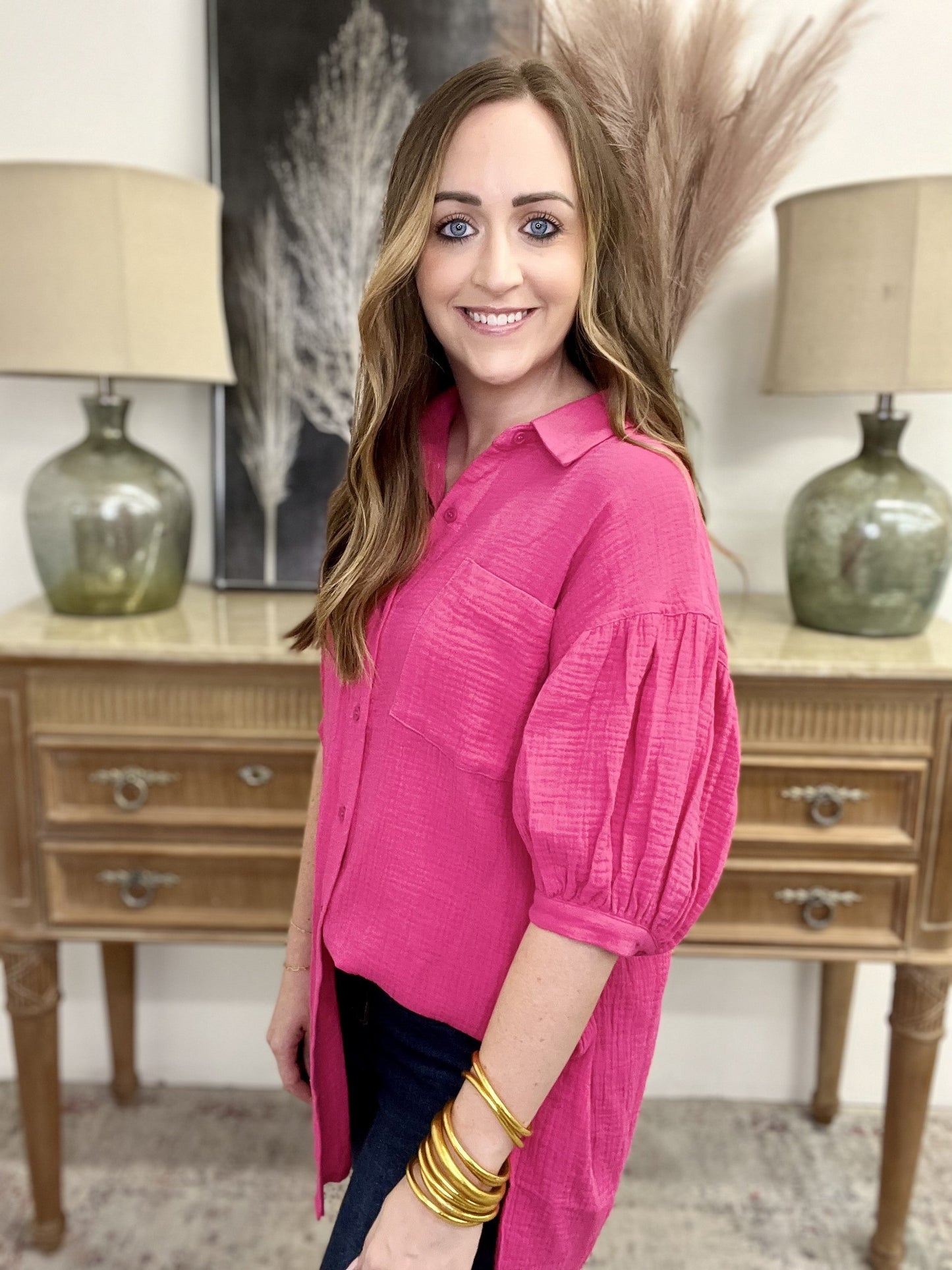 Puff Puff Button Tunic-5 Colors