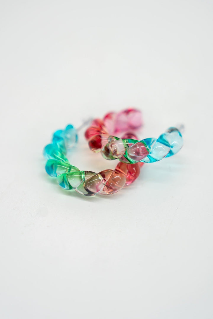 The Acrylic Twist Hoops-2 Colors