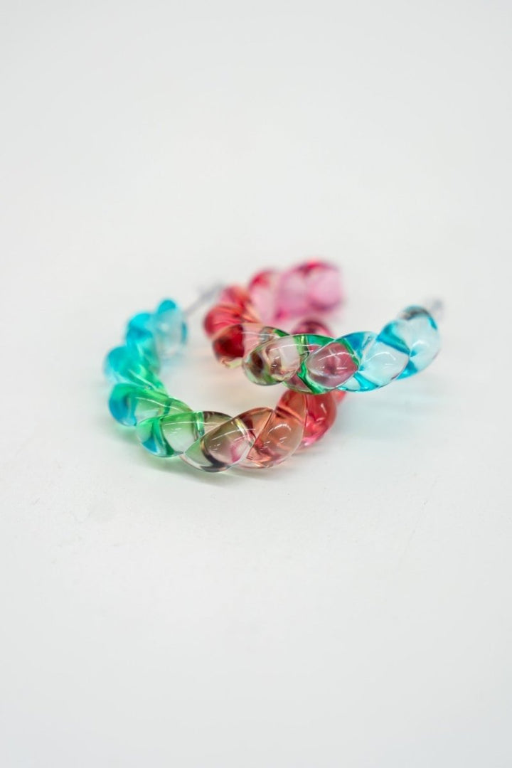 The Acrylic Twist Hoops-2 Colors