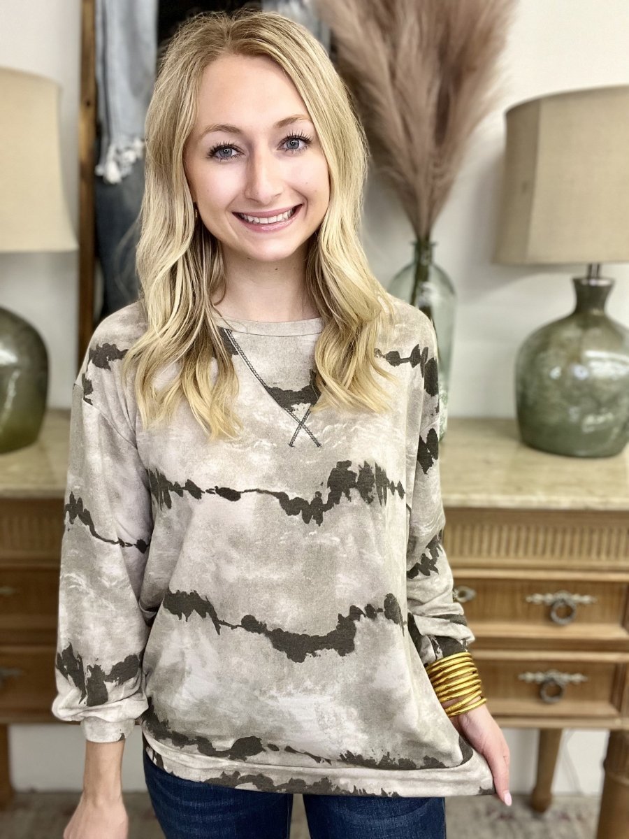 The Grey Banded Dyed Pullover