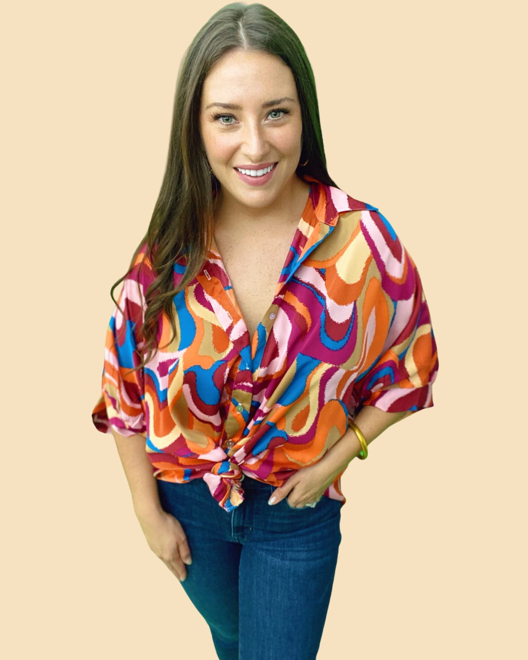 The Retro Swirls Arizona Top - AS