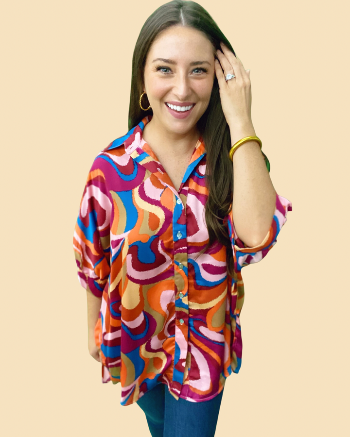 The Retro Swirls Arizona Top - AS