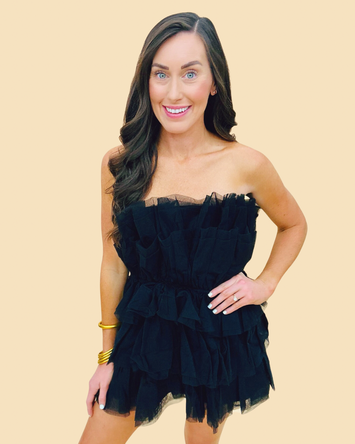 The Powder Puff Dress in Black