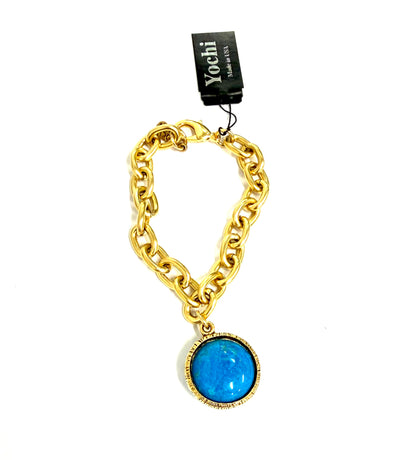 Yochi Statement Stone Chain Bracelet