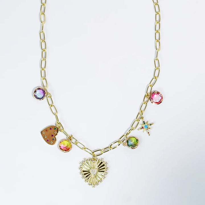 The Hearts Drop Charm Necklace