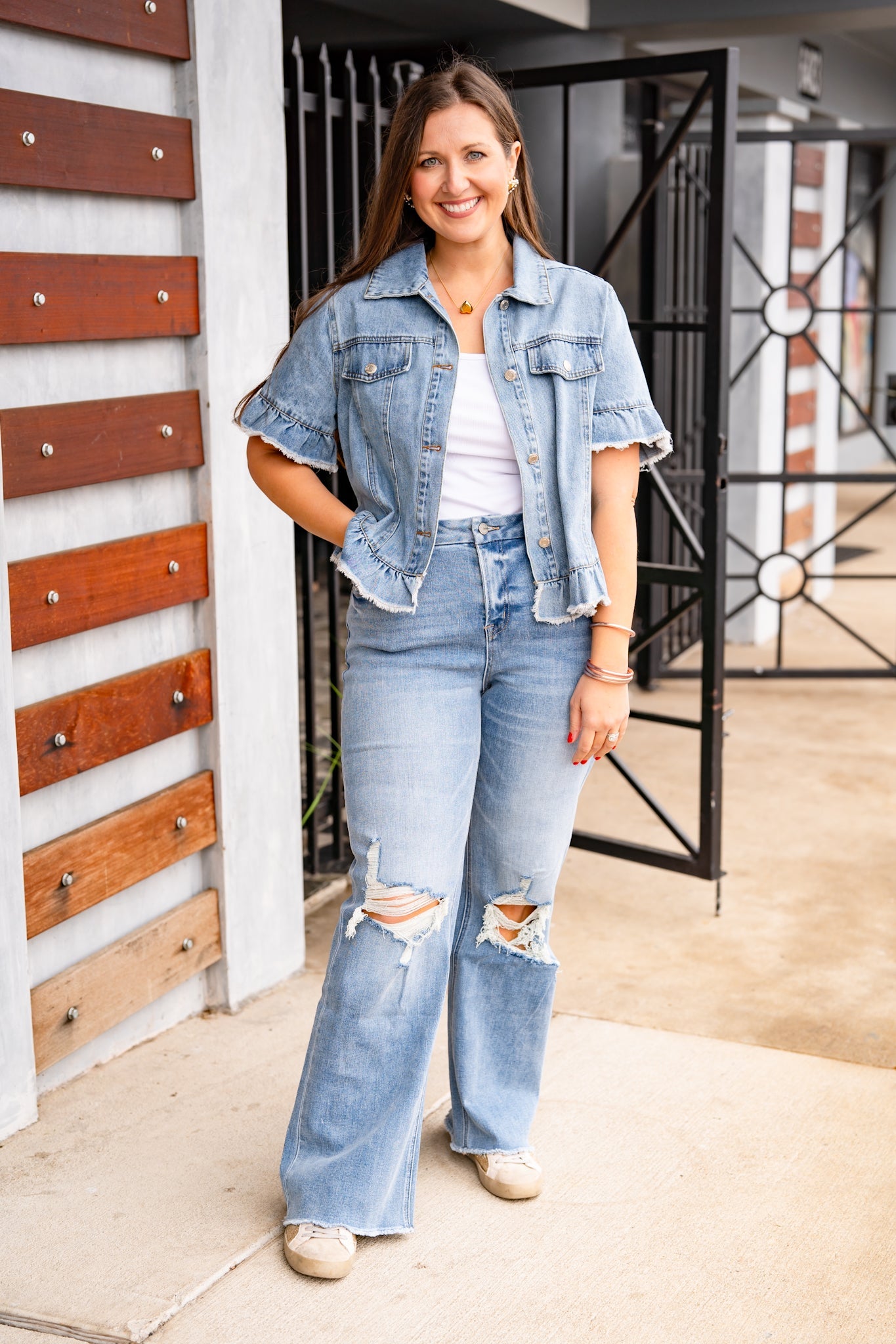 The Denim Blazer Top - AS