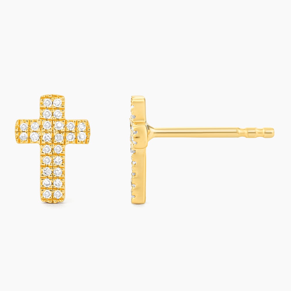 ES Small Cross Stud Earrings