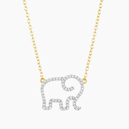 ES Elephant Mom Pendant Necklace