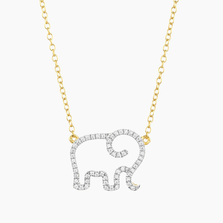 ES Elephant Mom Pendant Necklace