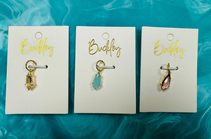 The Buckley Teardrop Charm in 3 Colors
