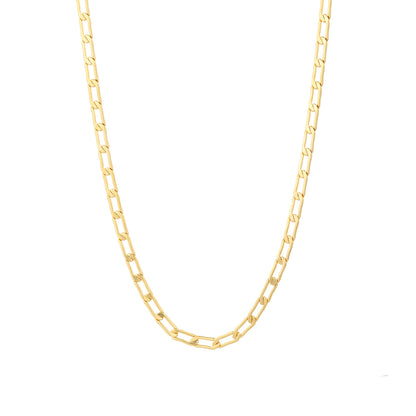ES Flat Curb-Link Charm Necklace