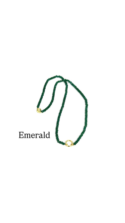 Agate Bead Magic Charm Bar Necklace-18"