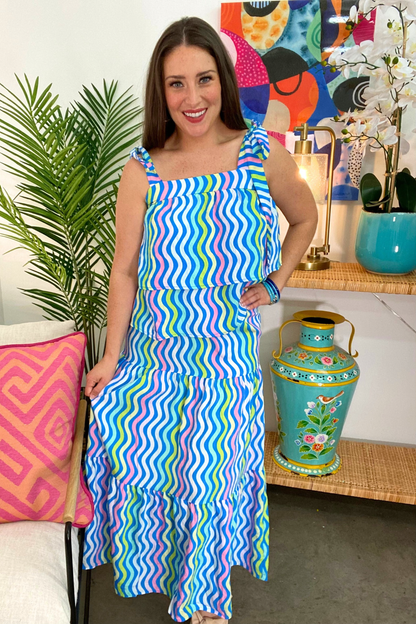 The Capri Crush Skirt in Blue
