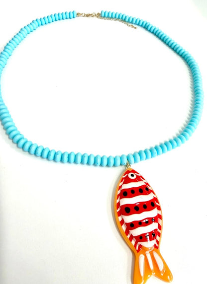 The Fish on the Hook Necklace- 4 Colors