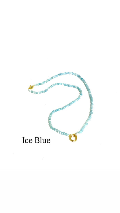 Agate Bead Magic Charm Bar Necklace-18"