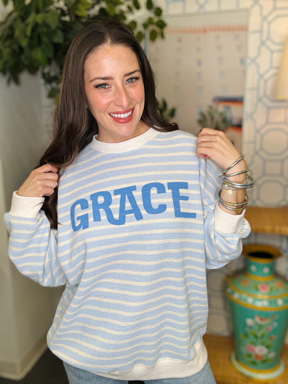 The Honey Knit Striped Grace Pullover