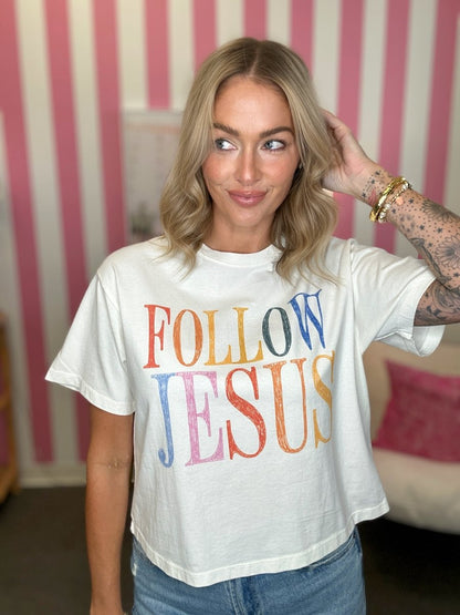 The Follow Jesus Sketch Crop Tee