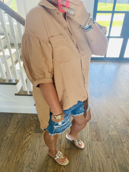 Puff Puff Button Tunic-5 Colors