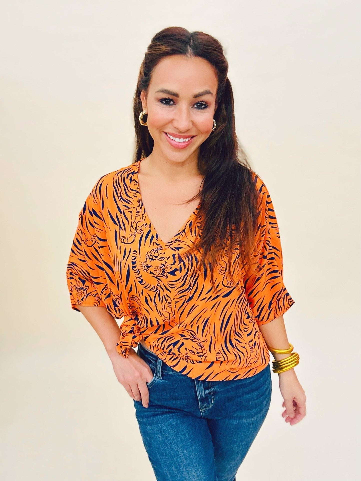 The Auburn Tiger Poncho Top - AS
