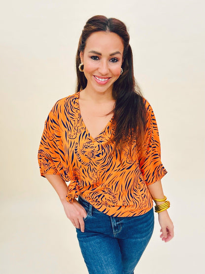 The Auburn Tiger Poncho Top - AS