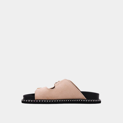 The Beige Suede Charlotte Sandals