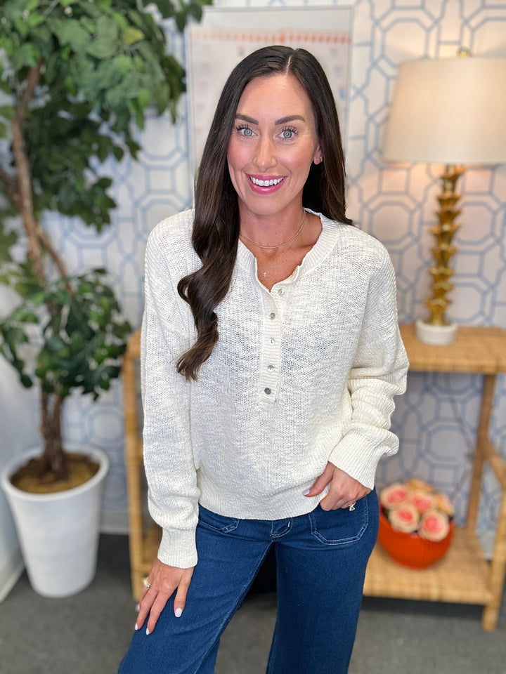 The Cotton Button Sweater