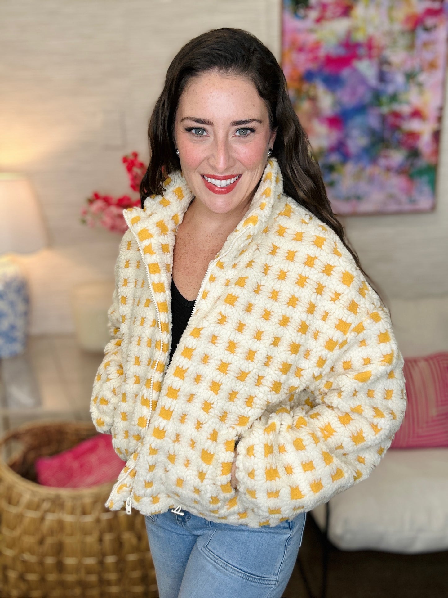 The Checkers Jacket in Gold-AS