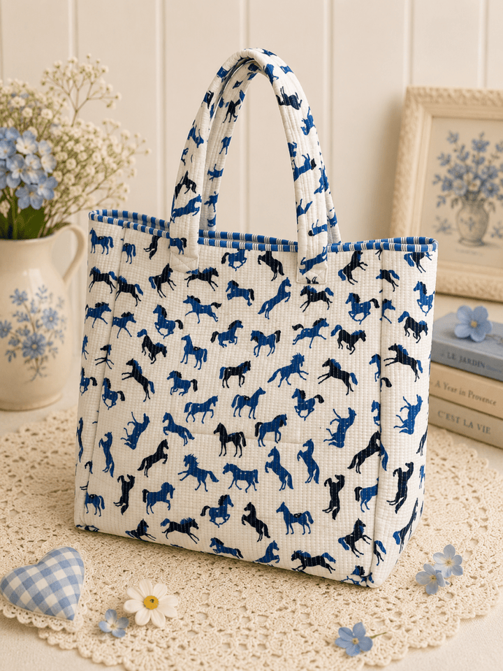 The POL Jumbo Tote in Blue Horse