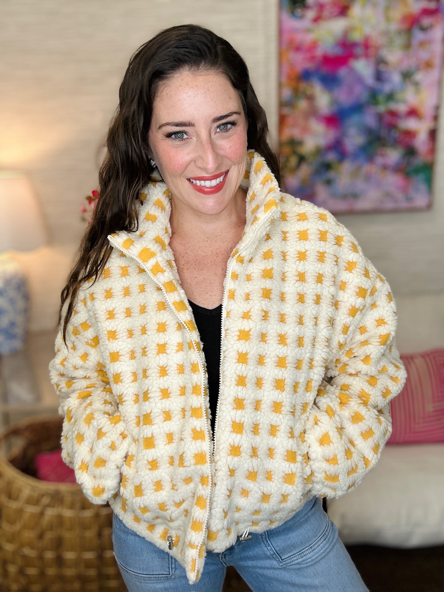 The Checkers Jacket in Gold-AS