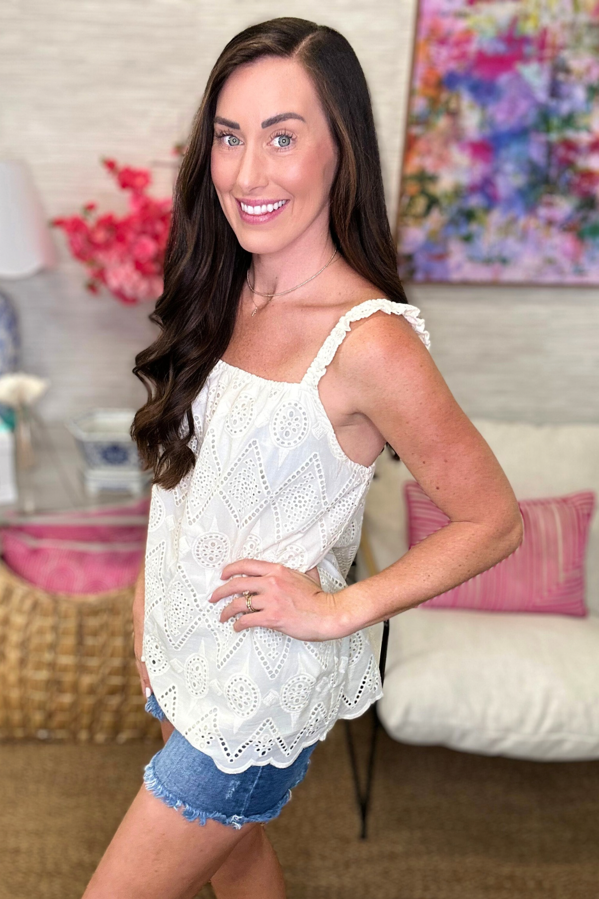 The Natural Eyelet Tank-AS