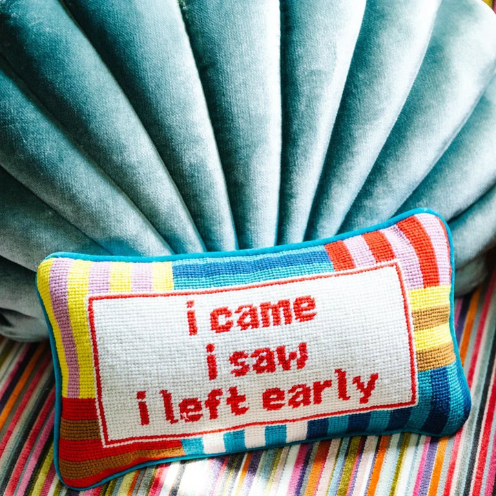 The I Came I Saw Needlepoint Pillow