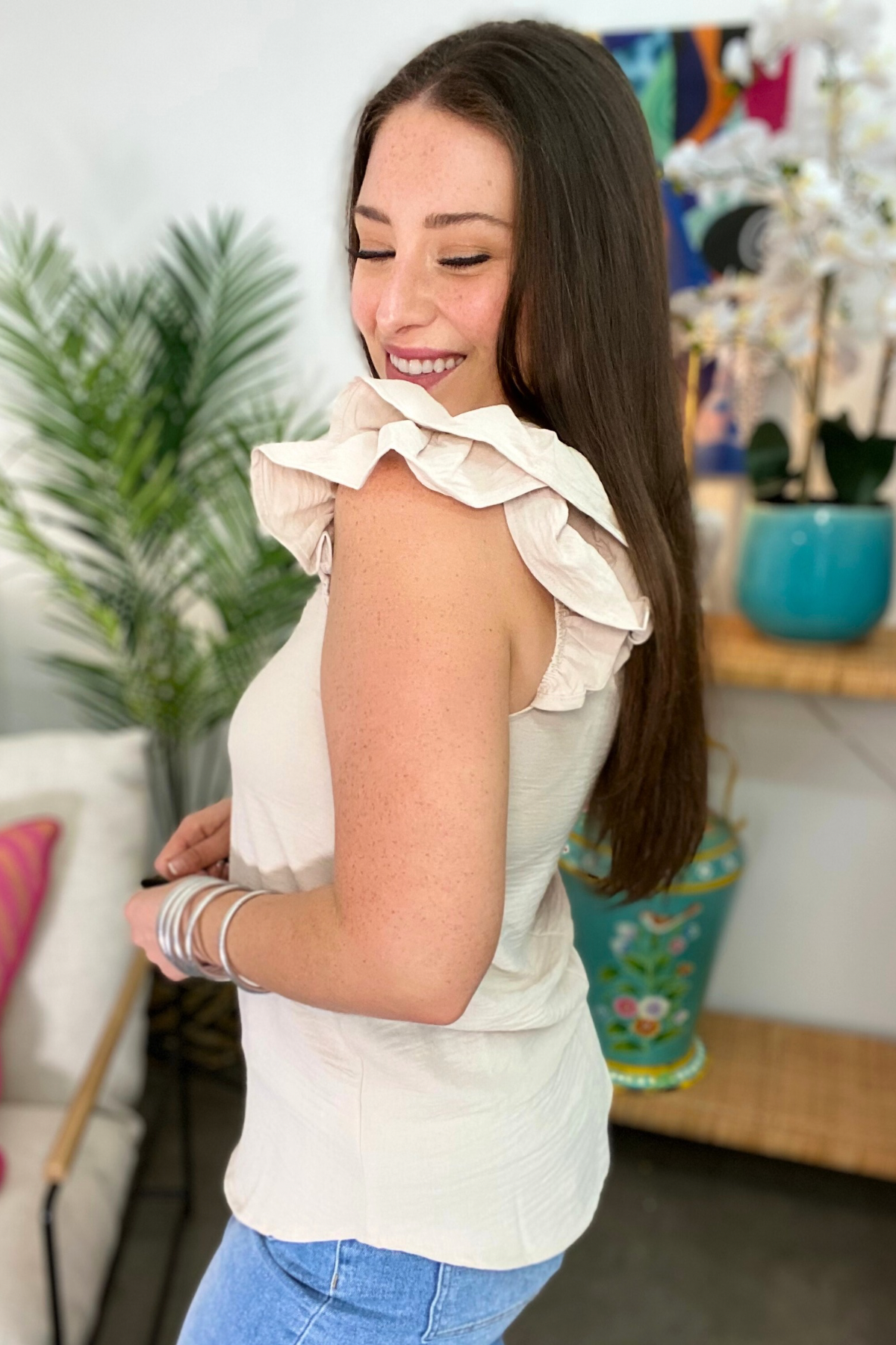 The STEAL Cherry Ruffle Top - 8 Colors