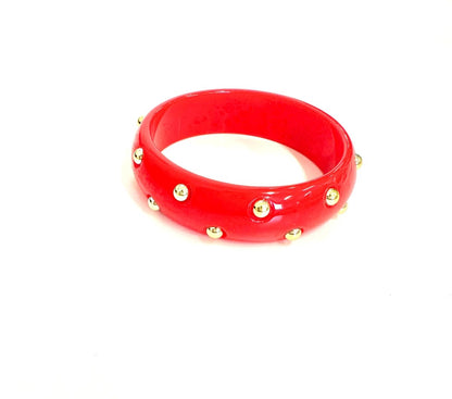 The Studded Acrylic Bangle- 3 Colors