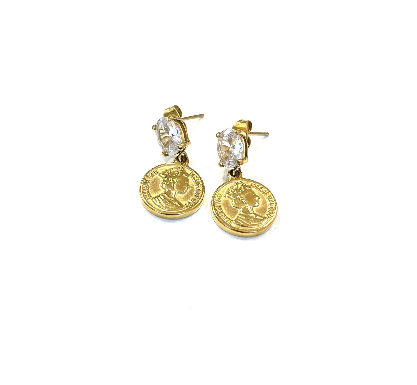 Waterproof Coin Dangle Earrings