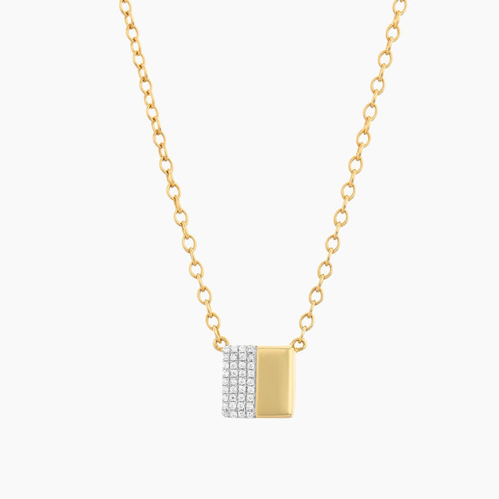 ES Half 'n' Half Block Pendant Necklace