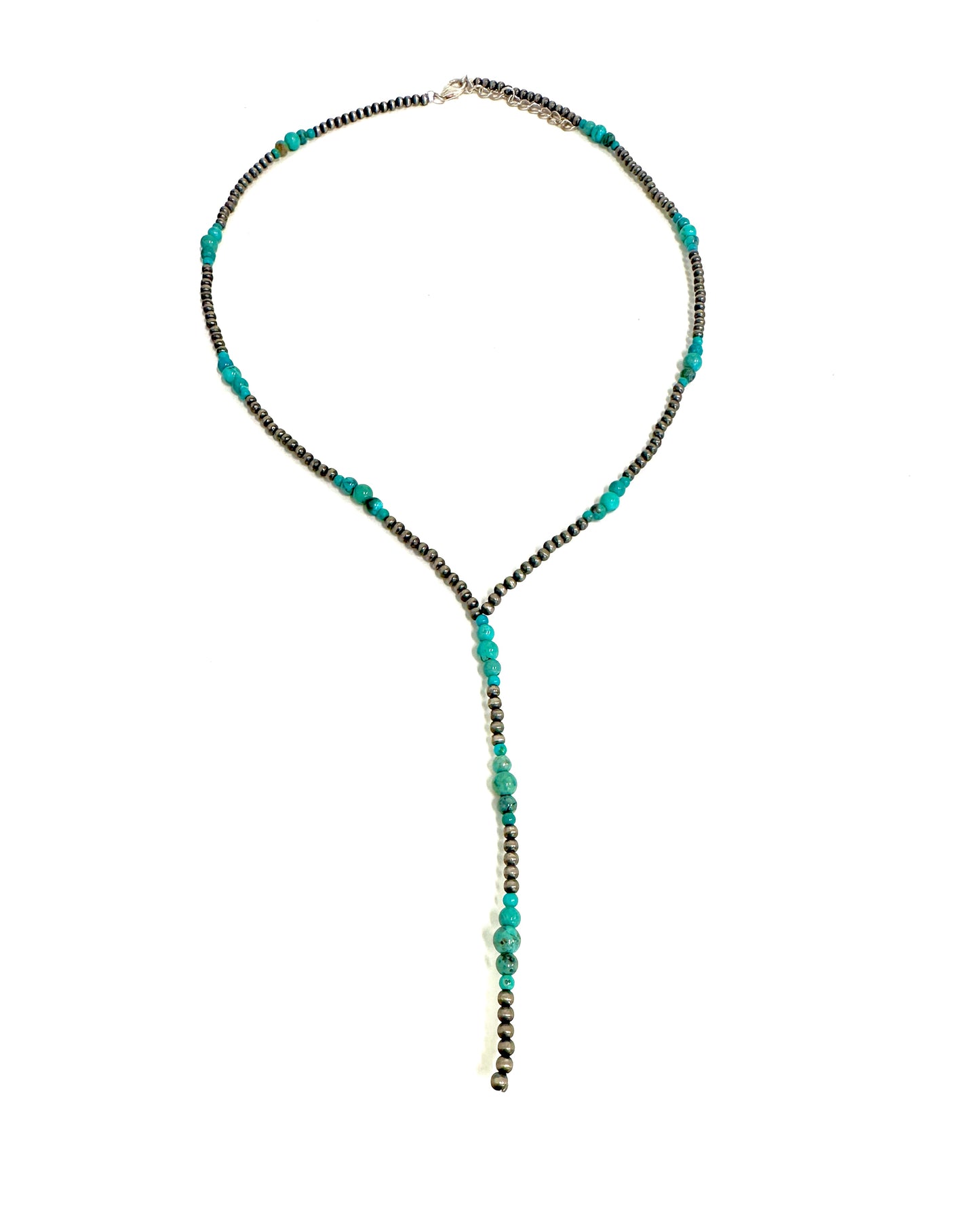 The Navajo Sterling Turquoise Lariat Necklace