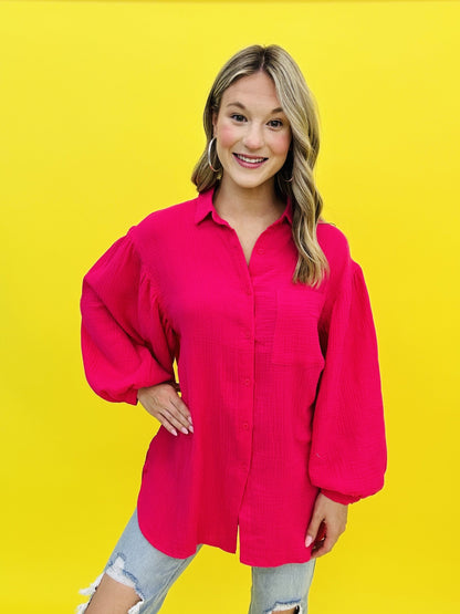 The LS Puff Puff Button Tunic-4 Colors/AS