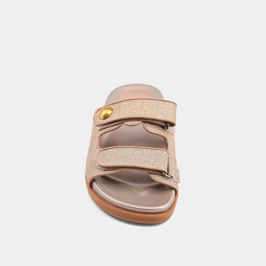 The Gold Woven Blair Sandals
