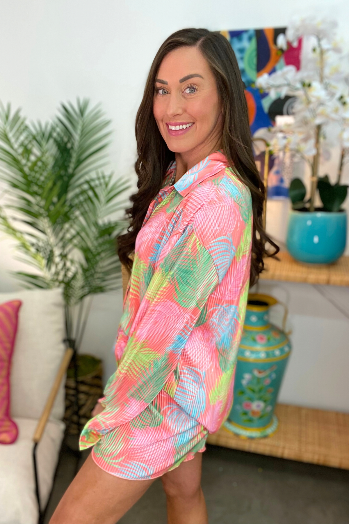 The Malibu Sunset Pleated Set