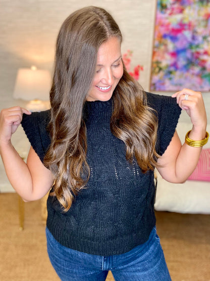 The Capped Cable Sweater in 3 Colors/AS