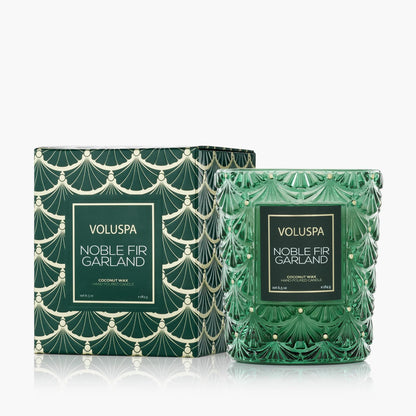 Noble Fir Garland Candles