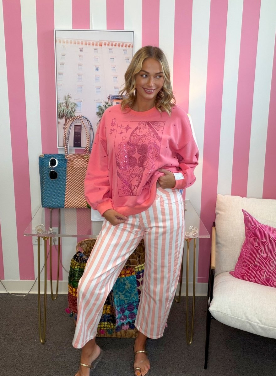 The Pink Stripe Barrel Pants