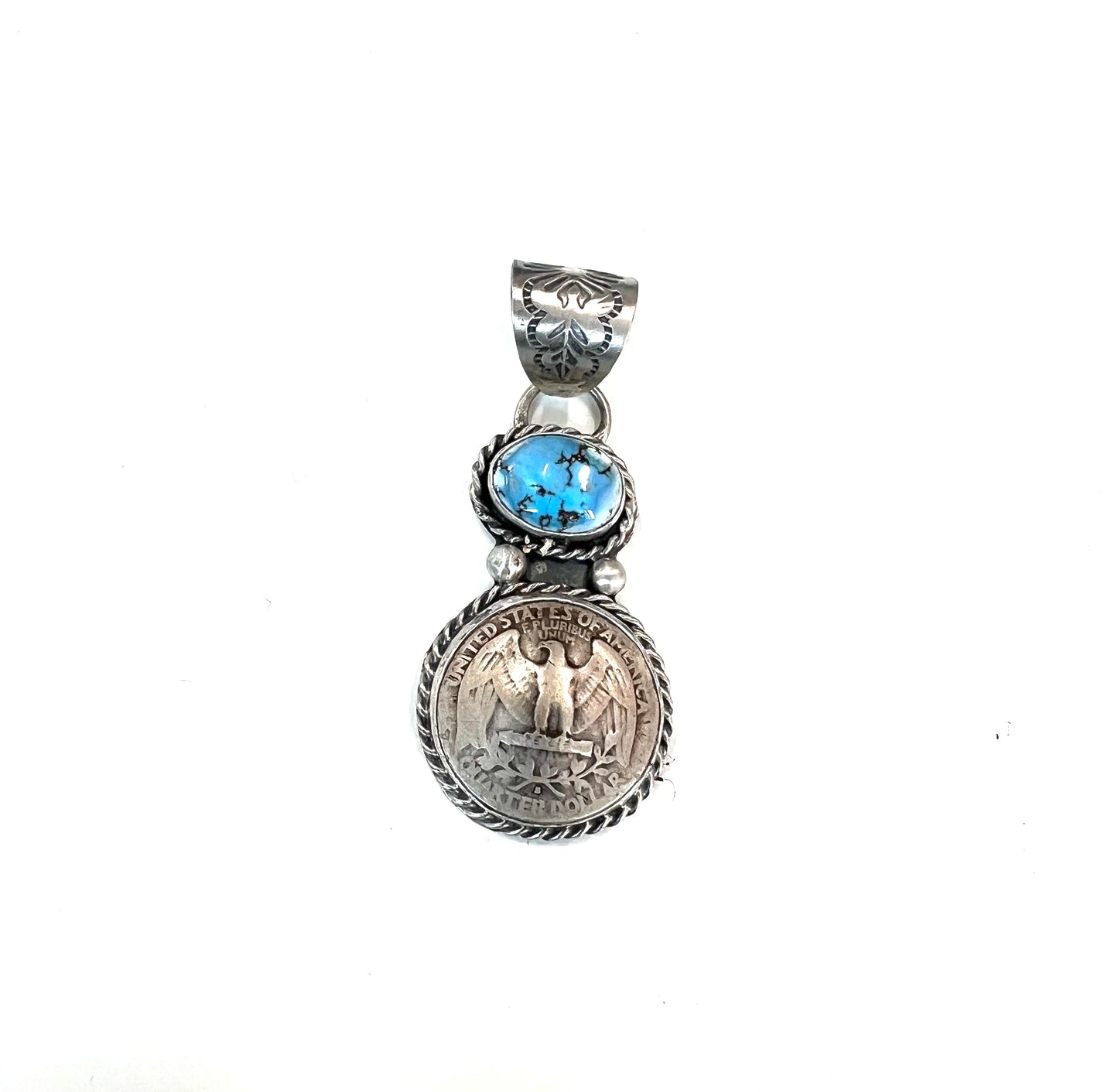 Gilbert Nez Coin and Oval Turq Pendant