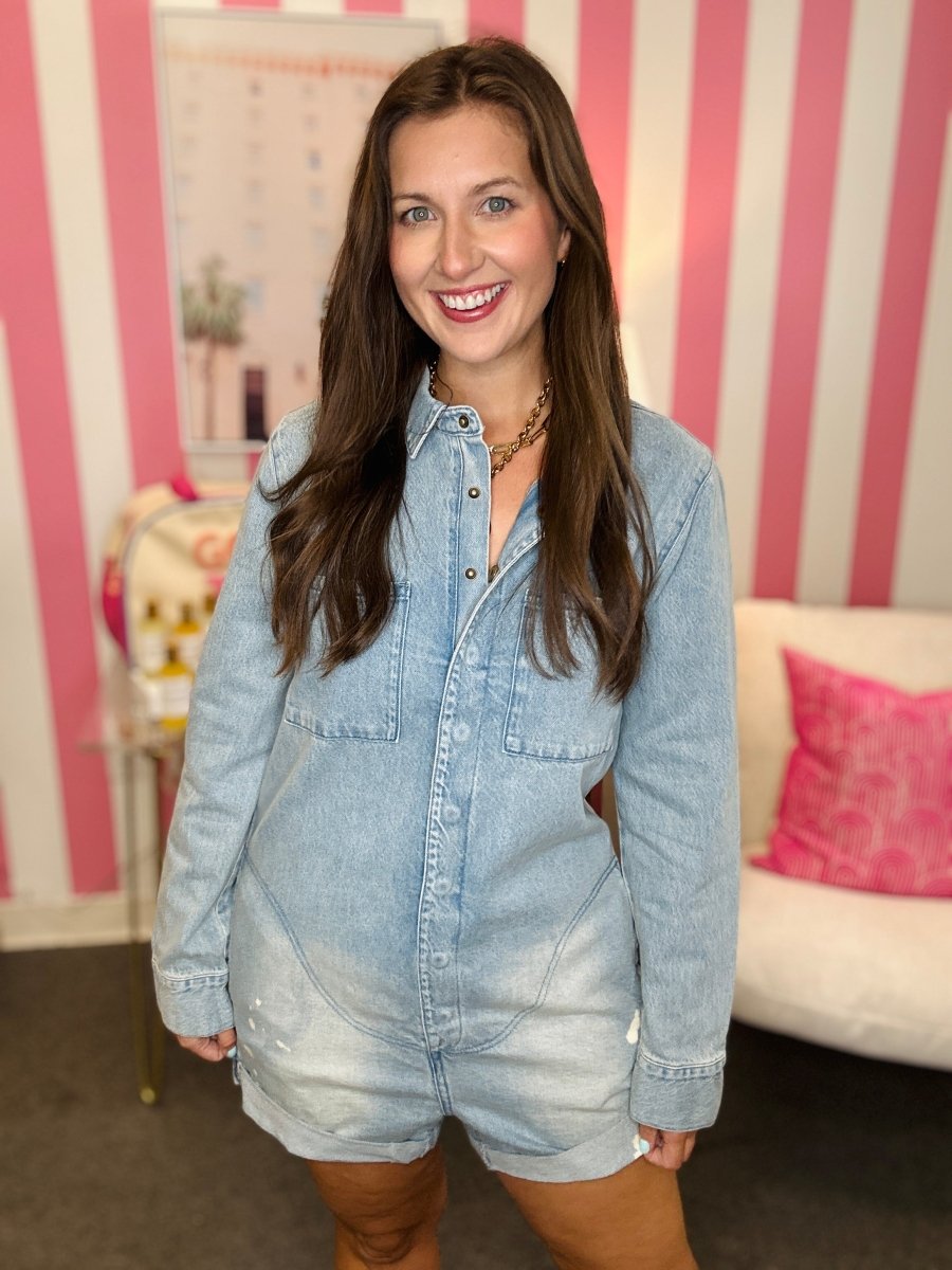 The Denim Stitch Romper- AS