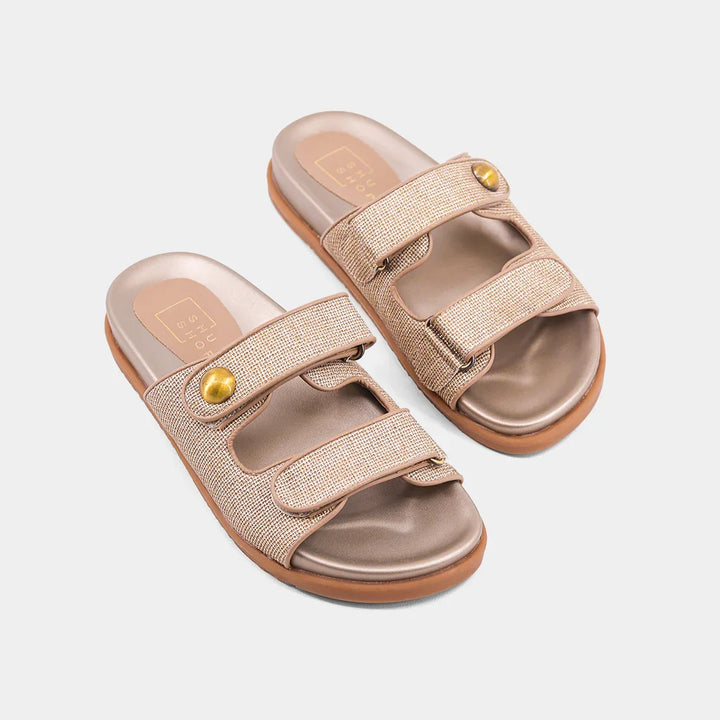 The Gold Woven Blair Sandals
