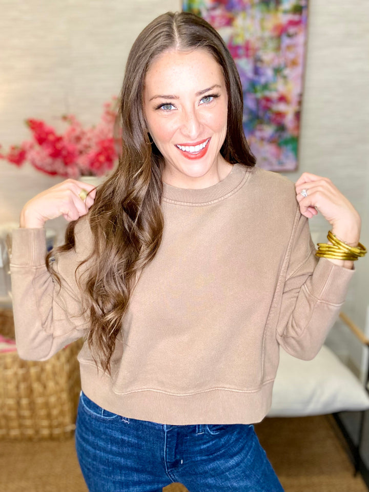 The Friday Front Seam Pullover in Mocha