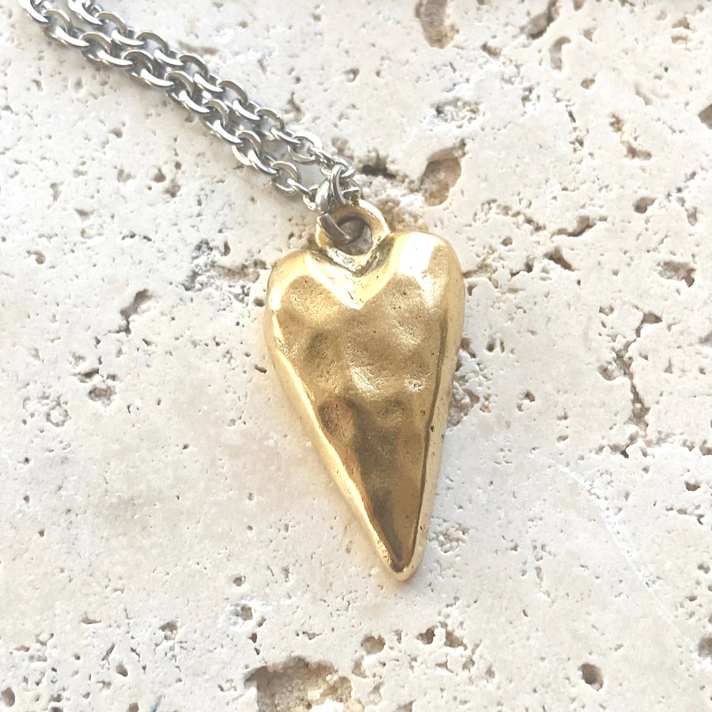 The Little Hammered Heart Necklace